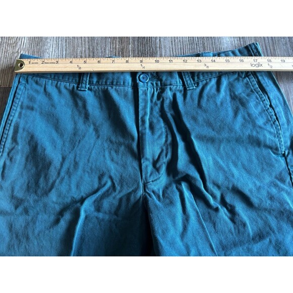 J Crew Shorts Green 100% Cotton Flat Front Casual Preppy Chino Shorts Men’s 36 - Picture 2 of 6